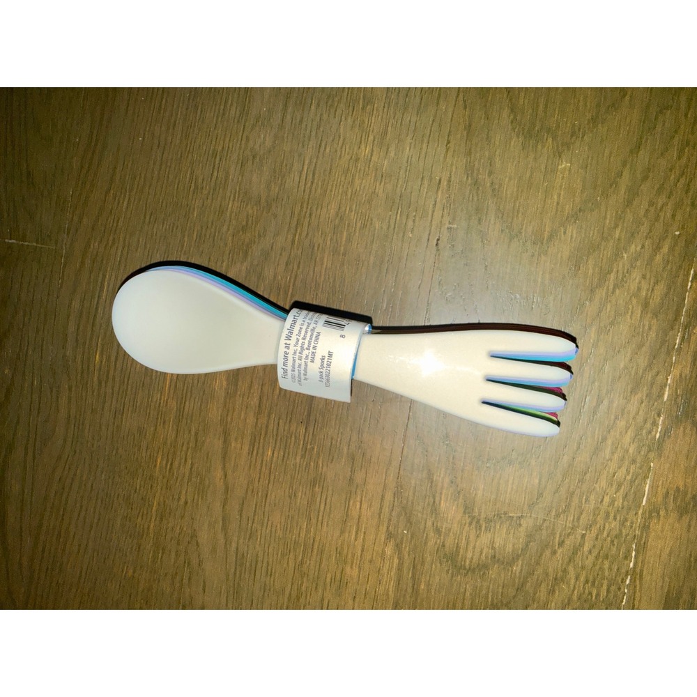 Your Zone 8 Pack Reusable Plastic Sporks Assorted Rainbow Colors BPA Free